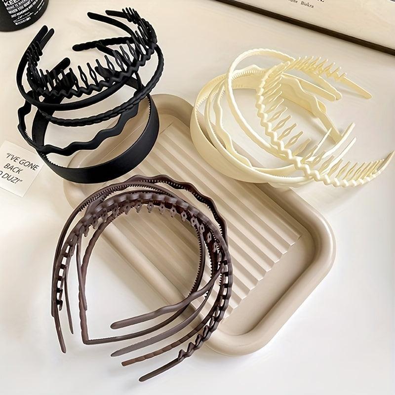 5pcs Frosted Hair Band Solid Style Headdress Hair Accessories For Women Girls