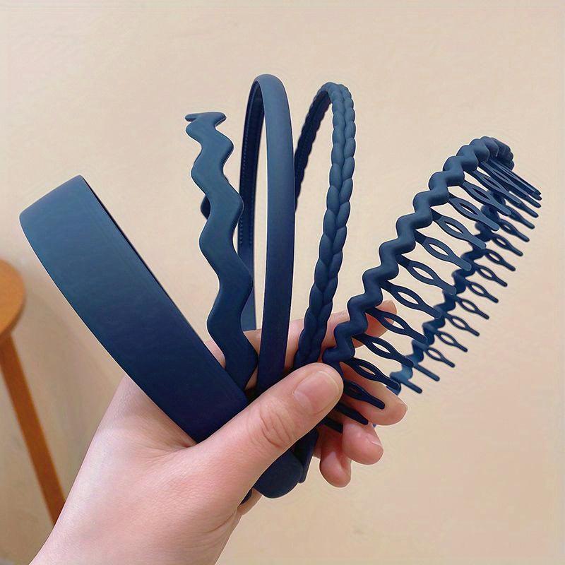 5pcs Frosted Hair Band Solid Style Headdress Hair Accessories For Women Girls