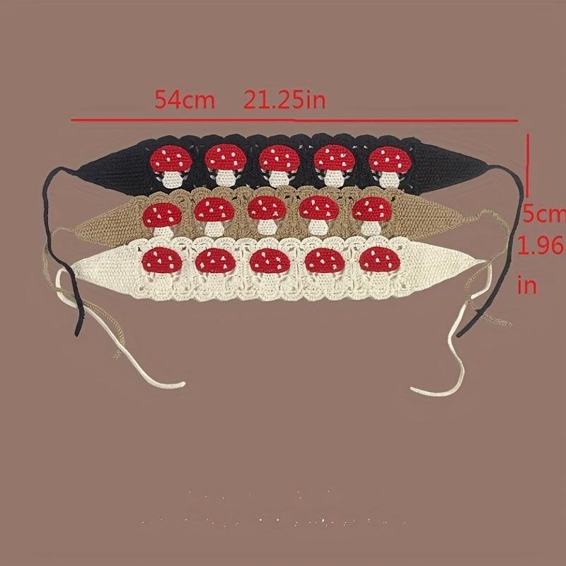 Sweet Mushroom Knitted Headband Hair Accessories Pastoral Style