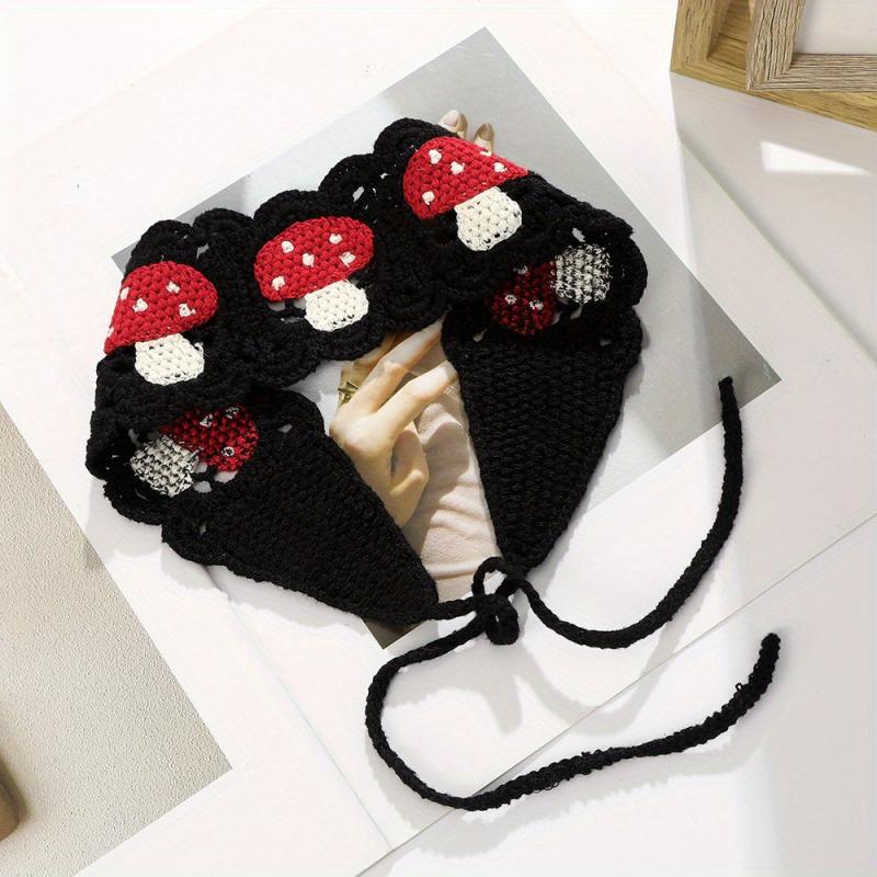Sweet Mushroom Knitted Headband Hair Accessories Pastoral Style