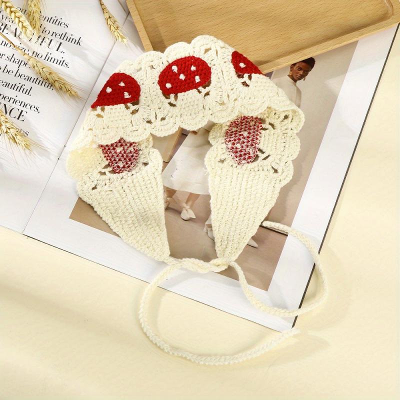 Sweet Mushroom Knitted Headband Hair Accessories Pastoral Style