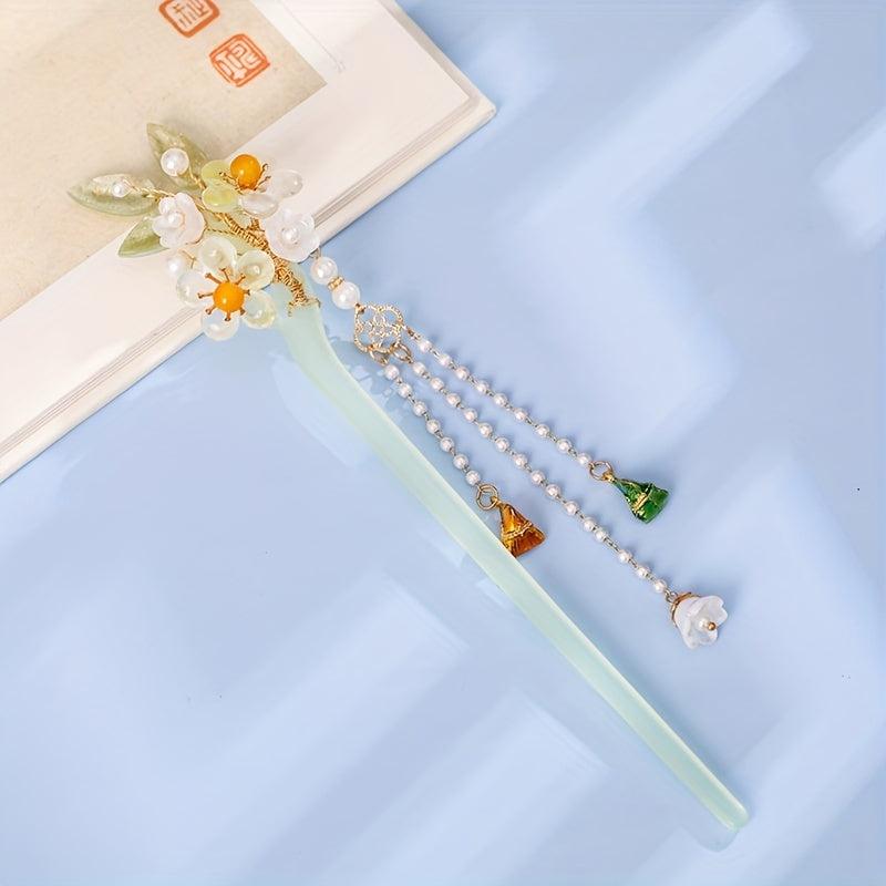 Hairpin Earrings Set Green Hair Accessories