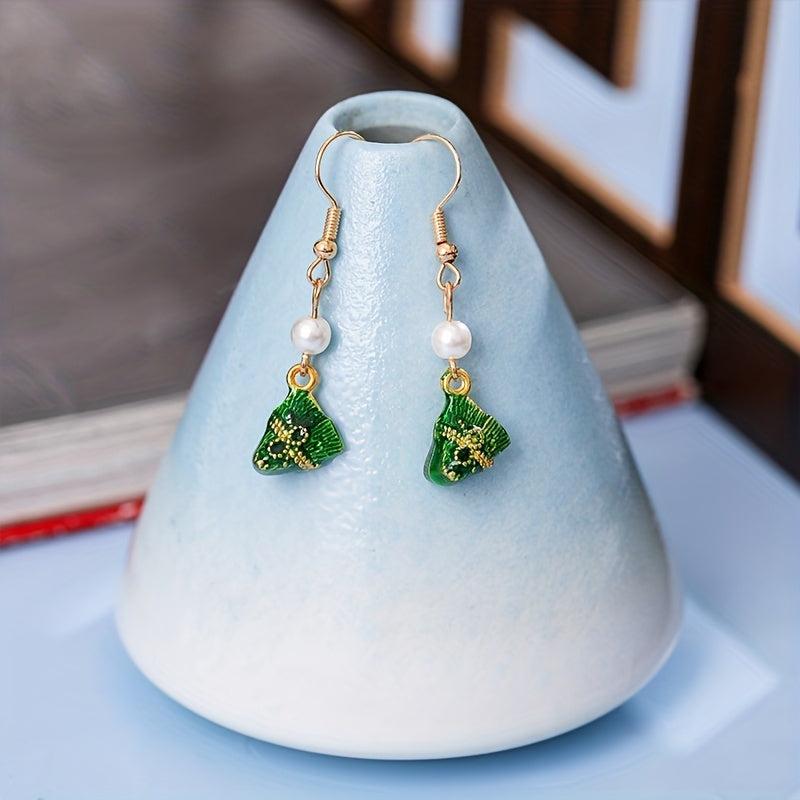 Hairpin Earrings Set Green Hair Accessories