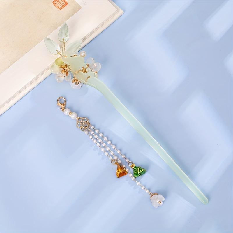Hairpin Earrings Set Green Hair Accessories
