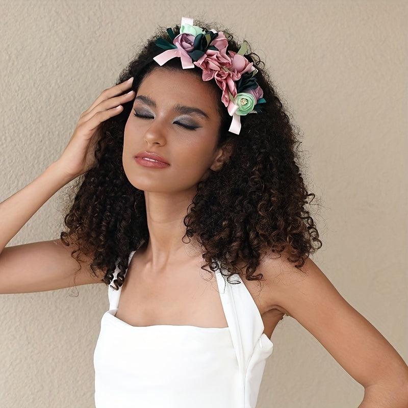 Flower Head Hoop Headdress for Party Prom