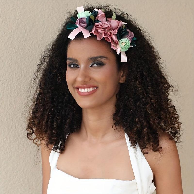Flower Head Hoop Headdress for Party Prom