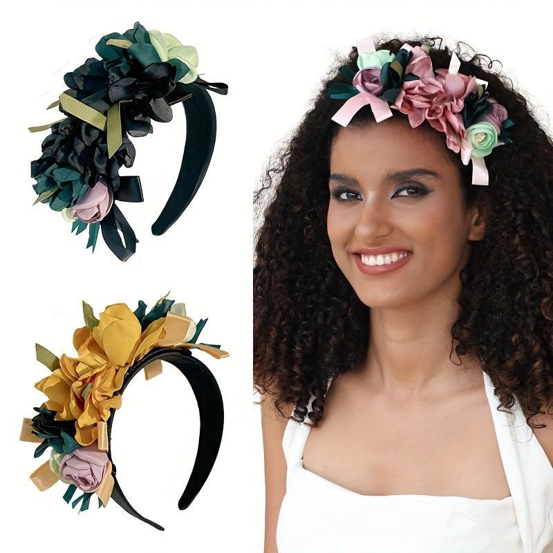 Flower Head Hoop Headdress for Party Prom