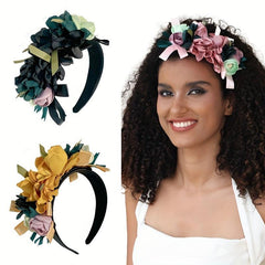 Flower Head Hoop Headdress for Party Prom