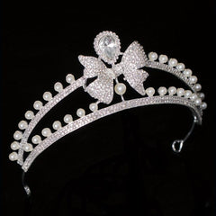 3pcs Wedding Crown Necklace Earrings Set Crown Jewelry