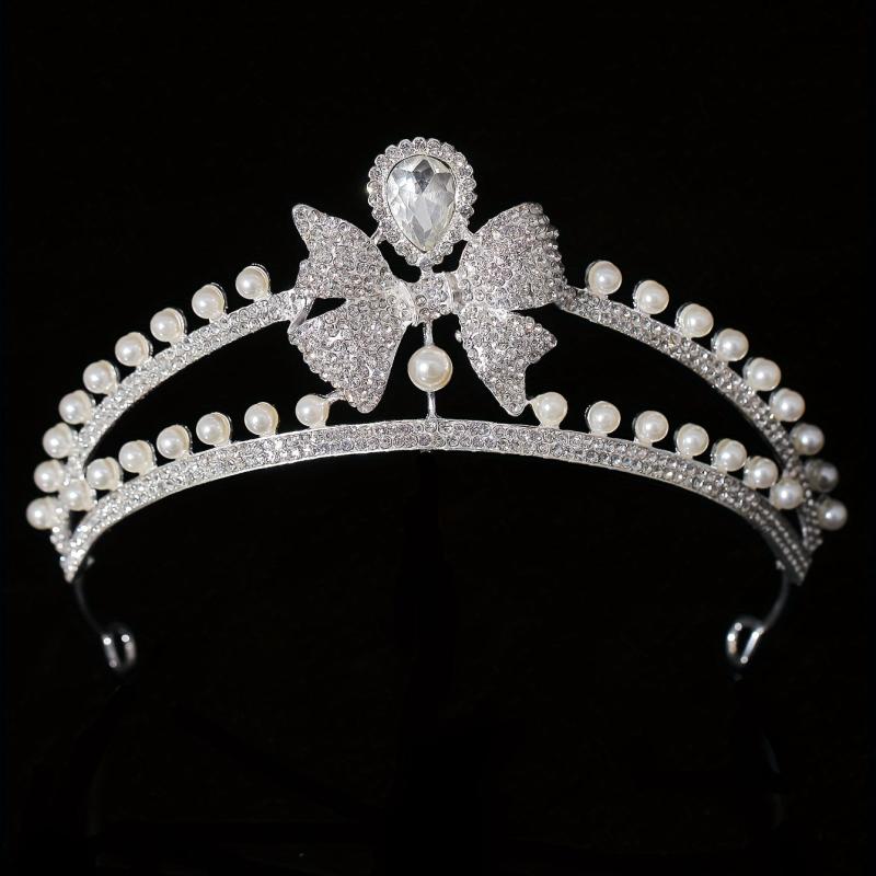 3pcs Wedding Crown Necklace Earrings Set Crown Jewelry