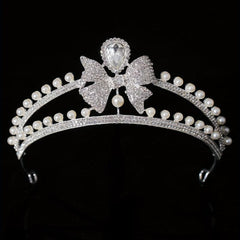 3pcs Wedding Crown Necklace Earrings Set Crown Jewelry