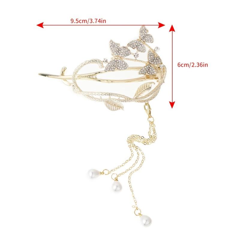 Rhinestone Hair Claw Clip Tassel Butterfly Hairpin Headwear Barrettes