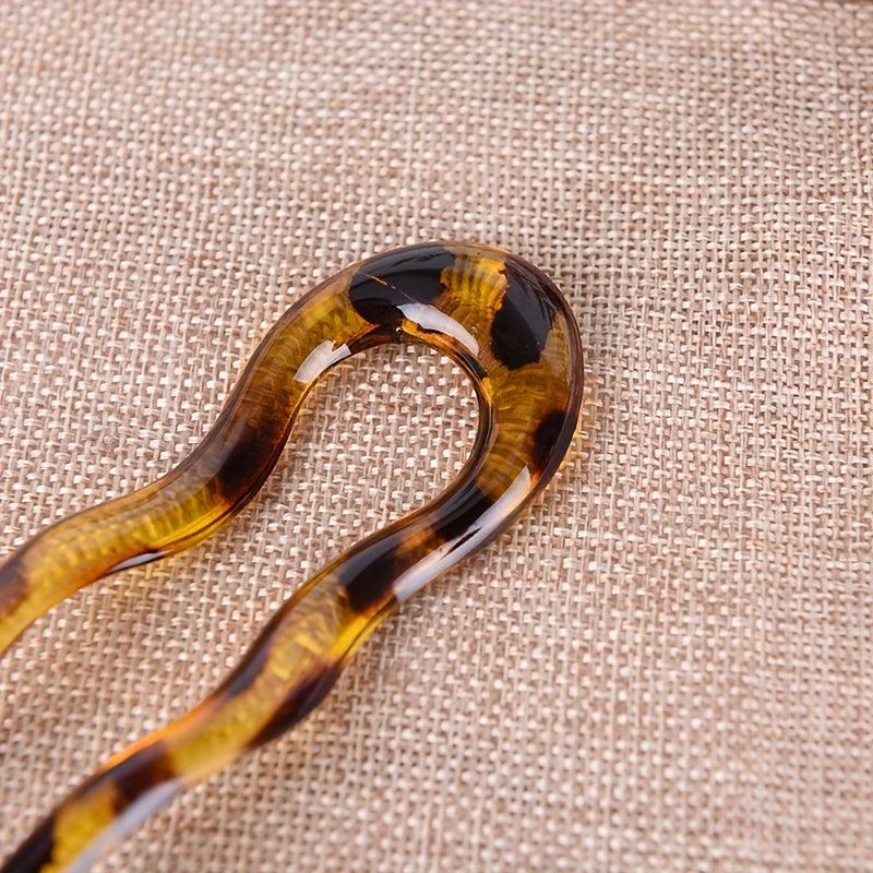 Vintage Resin U Hairpin Ponytail Holder Hair Accessories