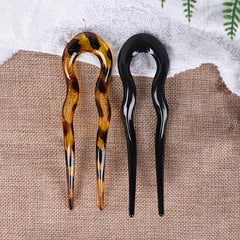 Vintage Resin U Hairpin Ponytail Holder Hair Accessories