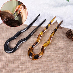 Vintage Resin U Hairpin Ponytail Holder Hair Accessories