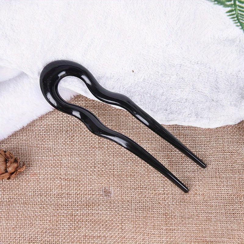 Vintage Resin U Hairpin Ponytail Holder Hair Accessories