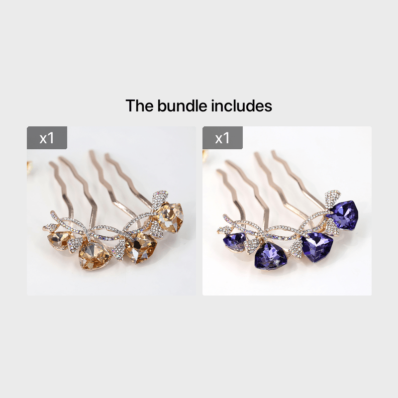 Rhinestone Flower Hair Comb Butterfly Hair Accessory