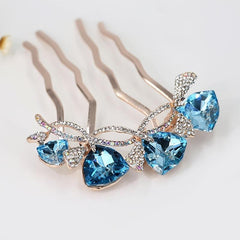 Rhinestone Flower Hair Comb Butterfly Hair Accessory