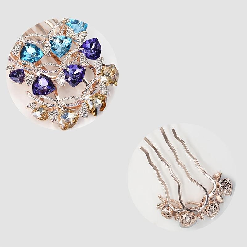 Rhinestone Flower Hair Comb Butterfly Hair Accessory