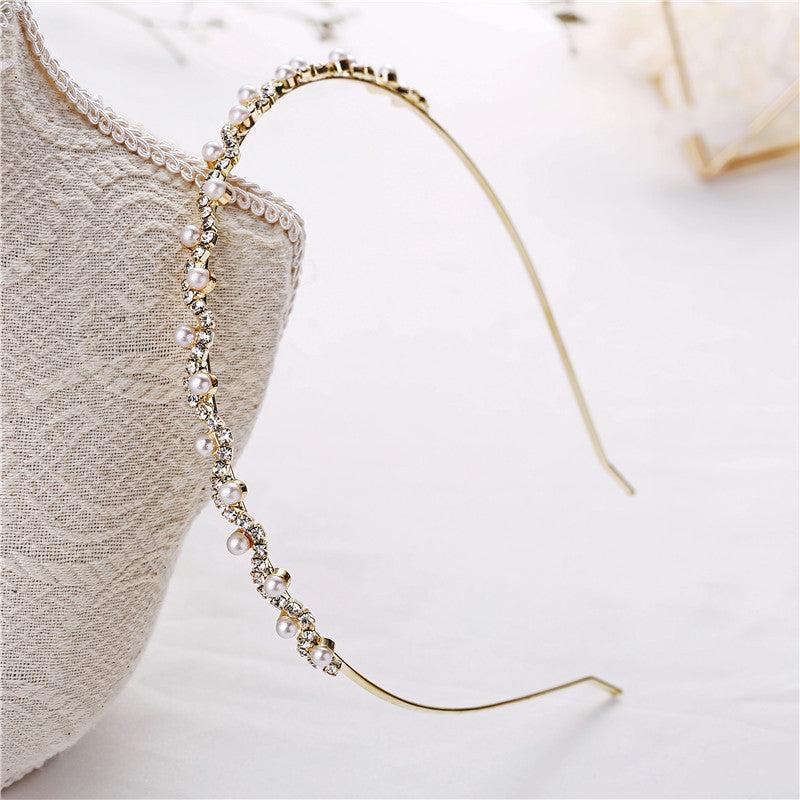 Rhinestone Pearl Headband Bridal Hair Accessories