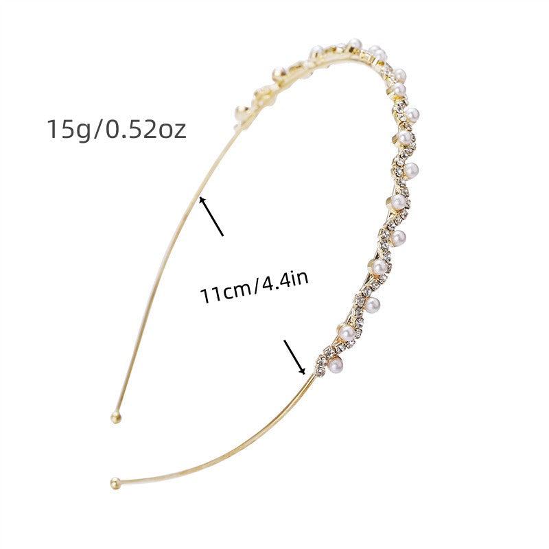 Rhinestone Pearl Headband Bridal Hair Accessories