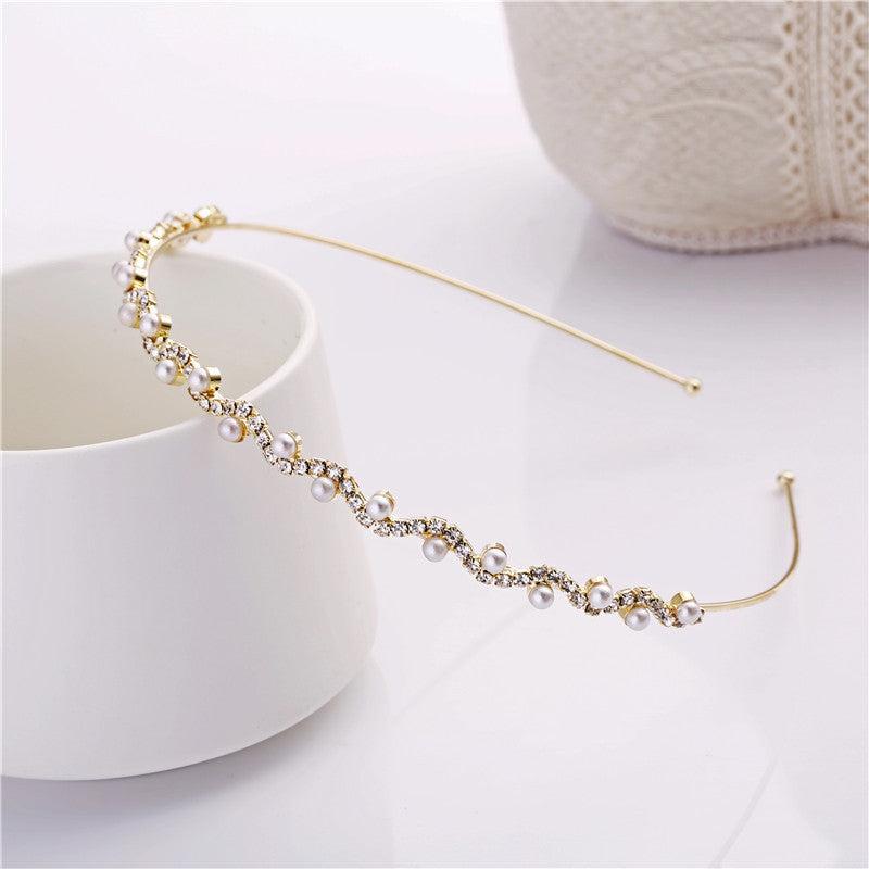 Rhinestone Pearl Headband Bridal Hair Accessories