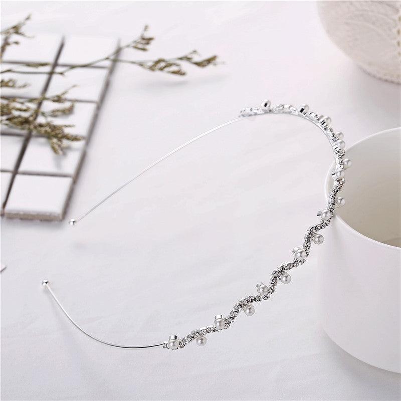 Rhinestone Pearl Headband Bridal Hair Accessories