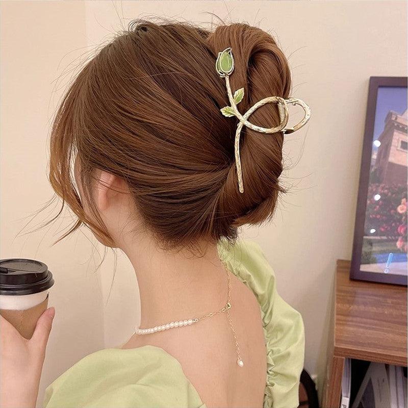 Tulip Flower Hair Clip Claw Clip Ponytail Holder Hair Accessories