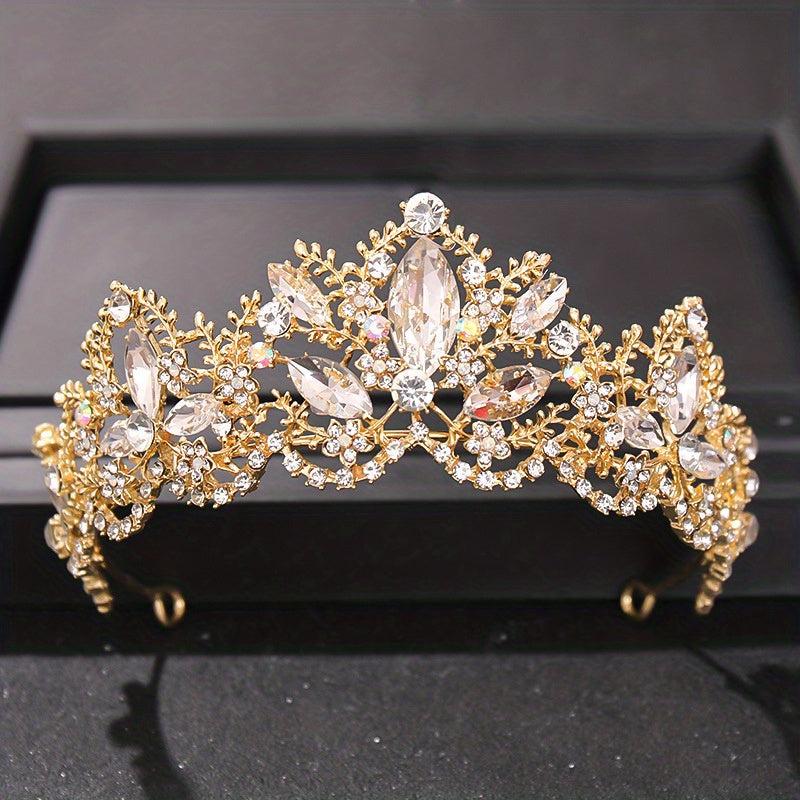 Glitter Rhinestone Crown Bridal Tiara Hair Accessories