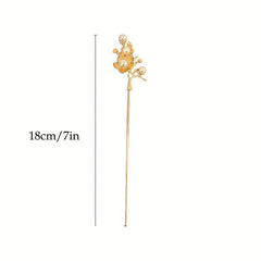 Metal Vintage Hairpin Faux Pearl Hair Stick Hairpin