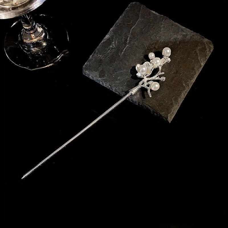 Metal Vintage Hairpin Faux Pearl Hair Stick Hairpin