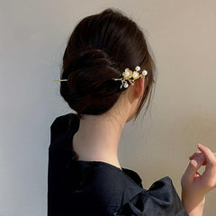Metal Vintage Hairpin Faux Pearl Hair Stick Hairpin
