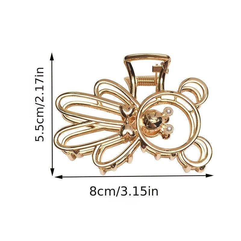 Alloy Bear Hair Claw Clip Non Slip Strong Hold Grip Hair Jaw Clip For Thick Hair