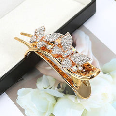 Flower Hair Clips Rhinestone Inlaid Hair Claw