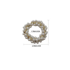 5 PCS Faux Pearl Hair Tie Ponytail Hair Rope Head Jewelry Hair Accessories