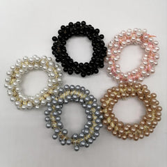 5 PCS Faux Pearl Hair Tie Ponytail Hair Rope Head Jewelry Hair Accessories