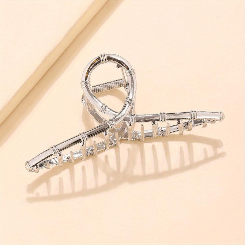 Metal Bamboo Shaped Hair Claw Ponytail Holder Hair Clip
