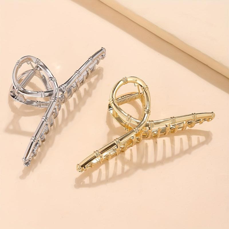 Metal Bamboo Shaped Hair Claw Ponytail Holder Hair Clip