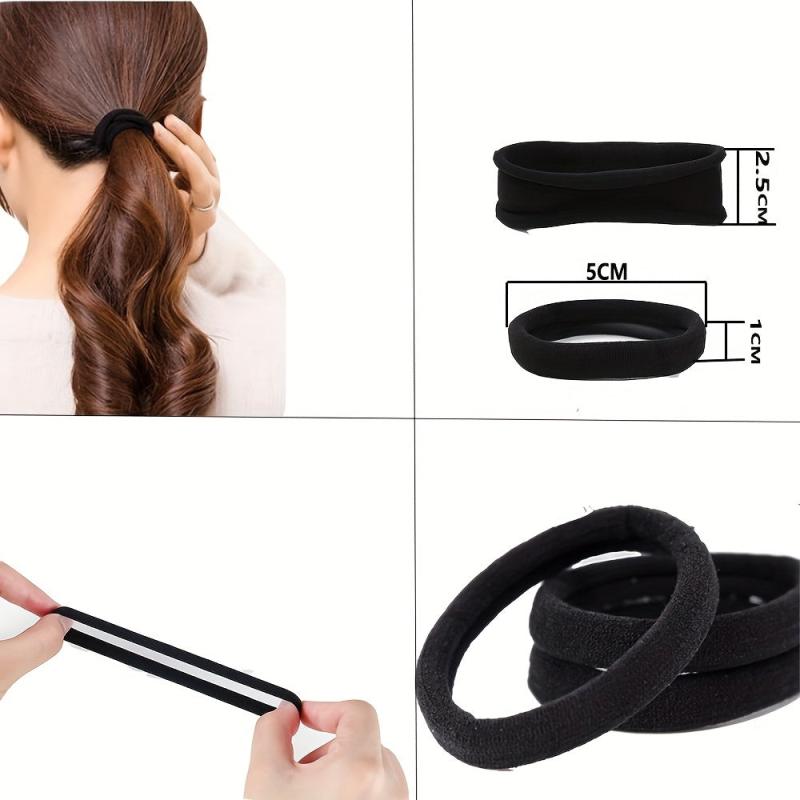 30Pcs Flower Hair Scrunchies & 50Pcs Elastic Hair Bands Soft Hair Ties Package