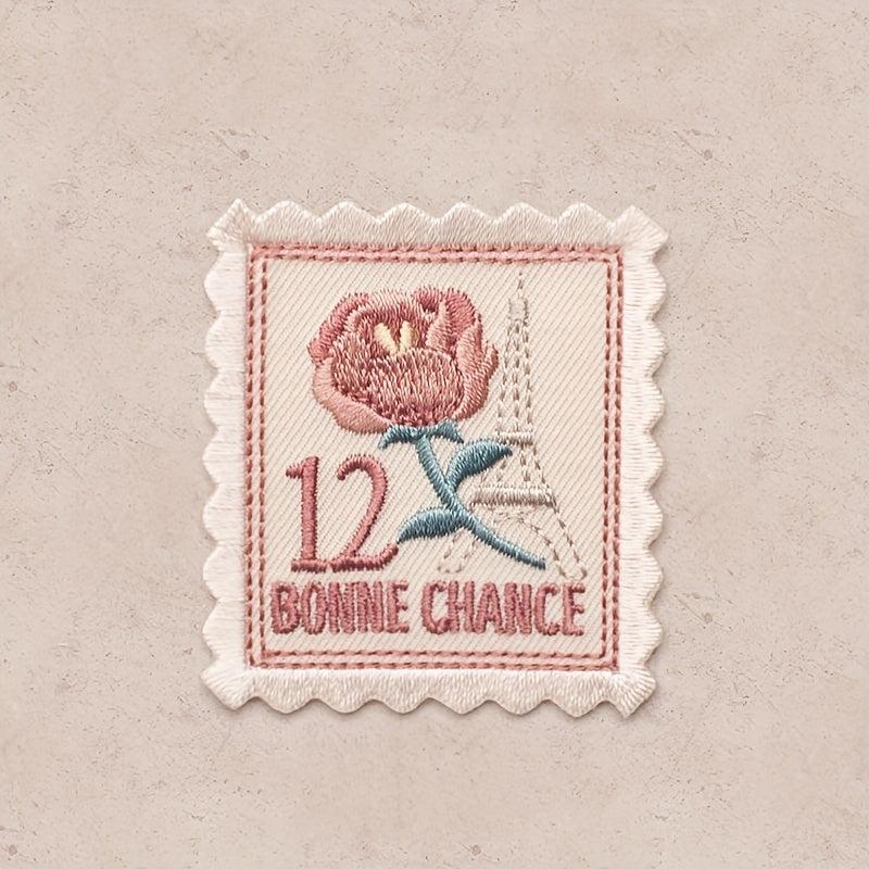 3pcs Retro Stamp Embroidery Self-adhesive Patch Clothing DIY Sticker