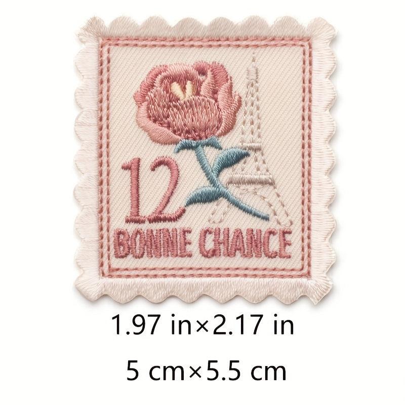 3pcs Retro Stamp Embroidery Self-adhesive Patch Clothing DIY Sticker