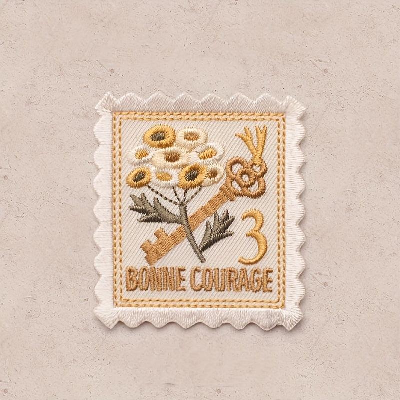 3pcs Retro Stamp Embroidery Self-adhesive Patch Clothing DIY Sticker