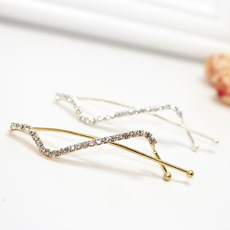 Dainty Rhinestone Hair Clips for Women