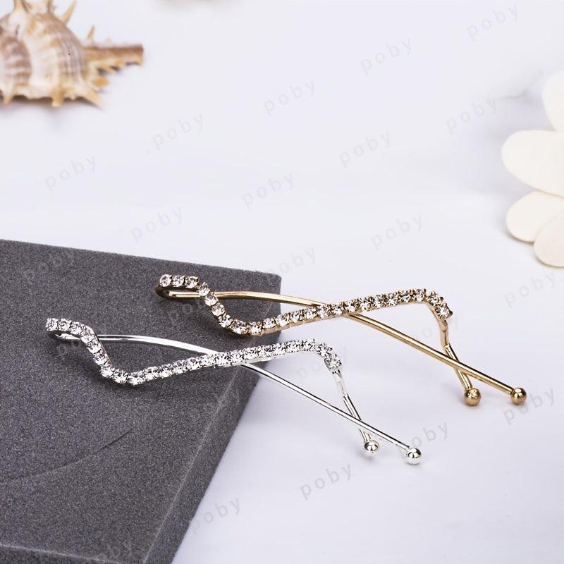 Dainty Rhinestone Hair Clips for Women