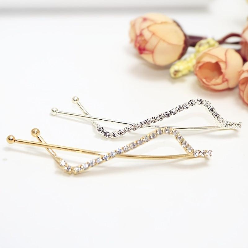 Dainty Rhinestone Hair Clips for Women