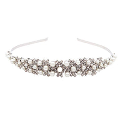 High-end Pearl Rhinestone Bridal Headdress Hair Hoop
