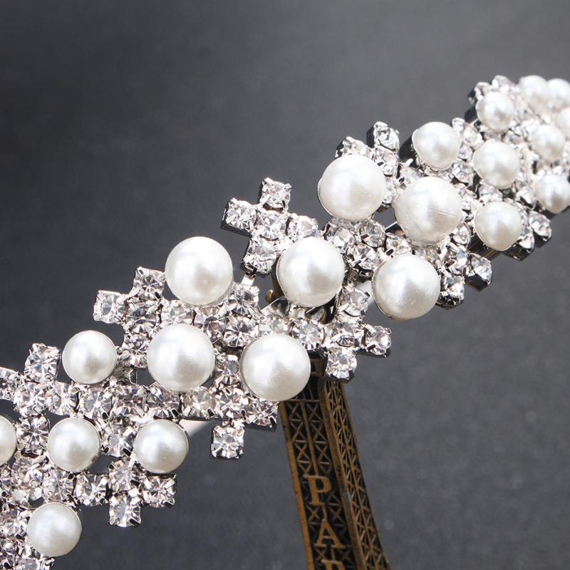 High-end Pearl Rhinestone Bridal Headdress Hair Hoop