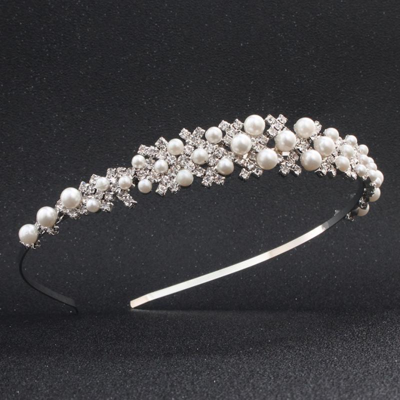 High-end Pearl Rhinestone Bridal Headdress Hair Hoop