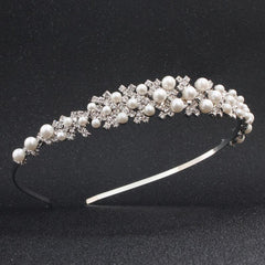 High-end Pearl Rhinestone Bridal Headdress Hair Hoop
