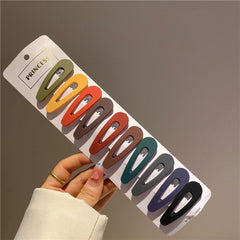 10pcs Geometric Snap Hair Clips Matte Barrettes for Girls Women